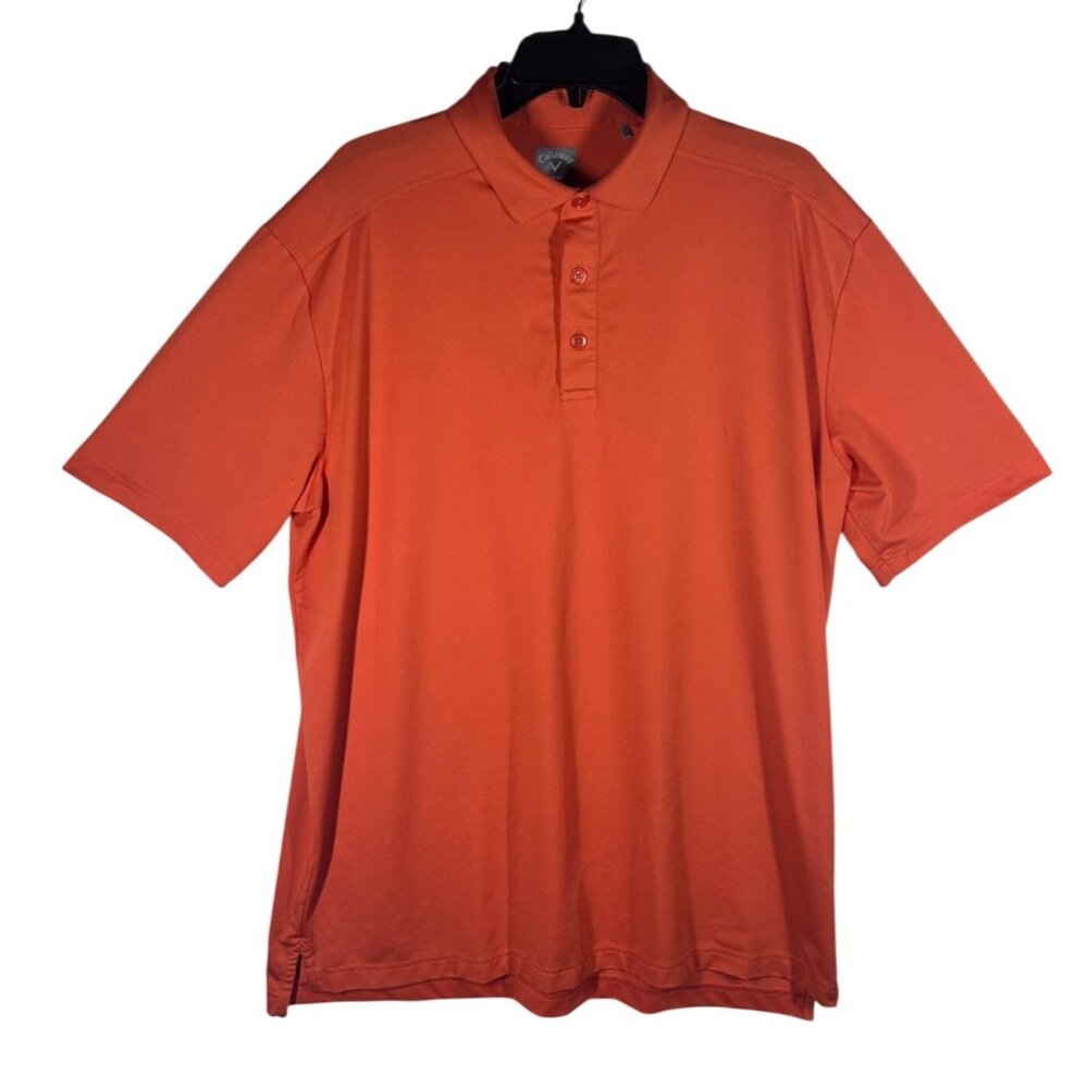 Callaway Polo Shirt Mens Large Orange Short Sleeve Golf Performance